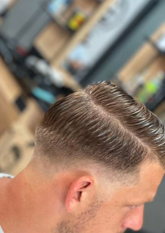 Classic side-part comb over