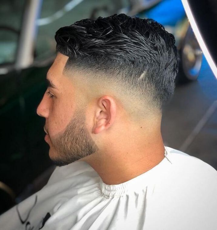 Wavy top with mid fade